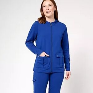 Sports Savvy QVC Hoodie Zip Jacket Pockets Cerulean Blue M